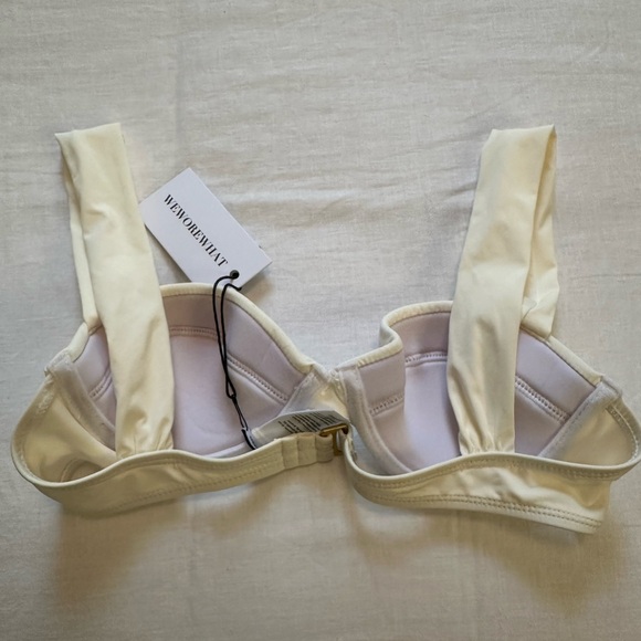 NWT Weworewhat Claudia Bikini Top Size S in Off-White - Picture 6 of 8